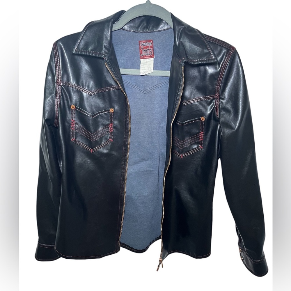 Vintage designer Gaultier Jeans leather jacket. Womens size small.